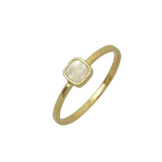 Χρυσό δαχτυλίδι με λευκή πέτρα.
