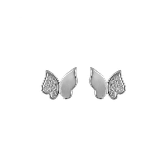 Ασημένια σκουλαρίκια σε σχήμα πεταλούδας