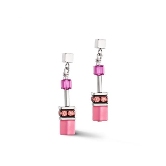 GeoCUBE® Iconic earrings Viva Magenta