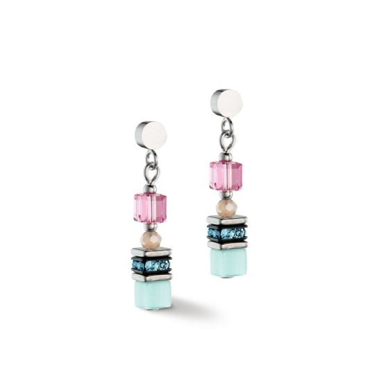 Mini Cubes earrings multicolour pastel